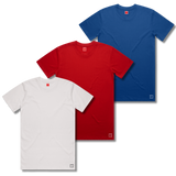 8six400 Box Logo 3 Pack T-Shirt - White-Red-Blue- Men's