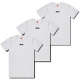 8six400 Stripe Logo 3 Pack T-Shirt - White - Men's
