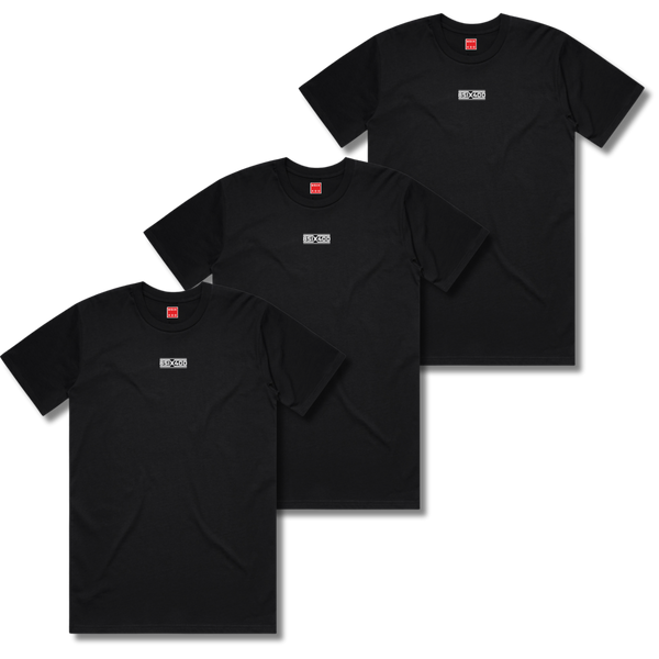 8six400 Stripe Logo 3 Pack T-Shirt - Black - Men's